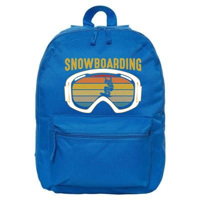 Retro Mountain Vibes: Vintage Snowboarding Meaningful Gift 16 in Basic Backpack