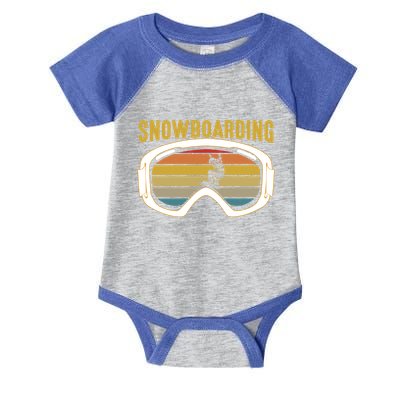 Retro Mountain Vibes: Vintage Snowboarding Meaningful Gift Infant Baby Jersey Bodysuit