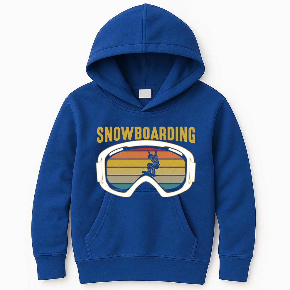 Retro Mountain Vibes: Vintage Snowboarding Meaningful Gift Kids Hoodie