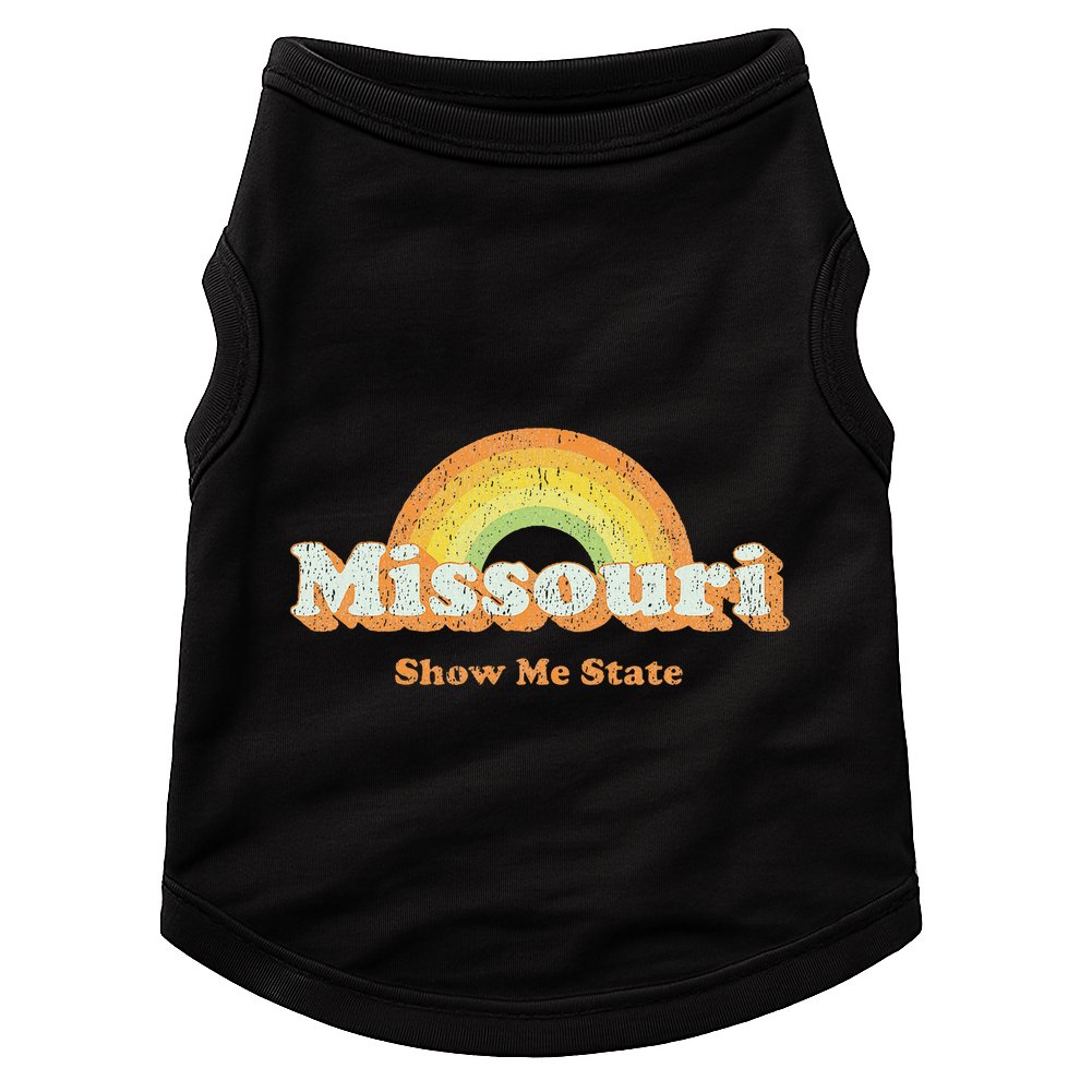 Retro Missouri Vintage 70s Rainbow Doggie Tank