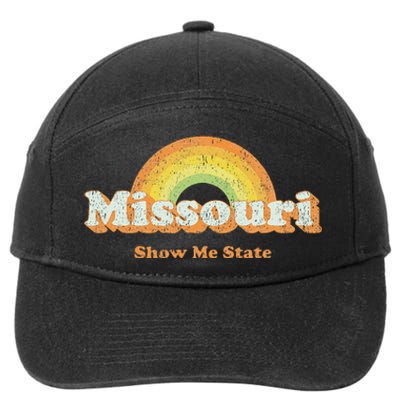 Retro Missouri Vintage 70s Rainbow 7-Panel Snapback Hat