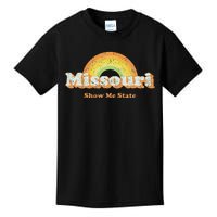 Retro Missouri Vintage 70s Rainbow Kids T-Shirt