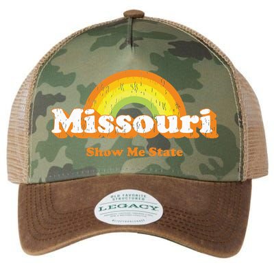 Retro Missouri Vintage 70s Rainbow Legacy Tie Dye Trucker Hat