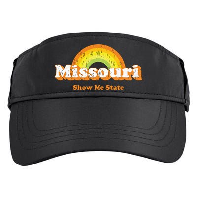 Retro Missouri Vintage 70s Rainbow Adult Drive Performance Visor