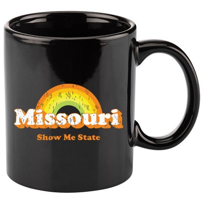 Retro Missouri Vintage 70s Rainbow 11oz C Handle Ceramic Mug
