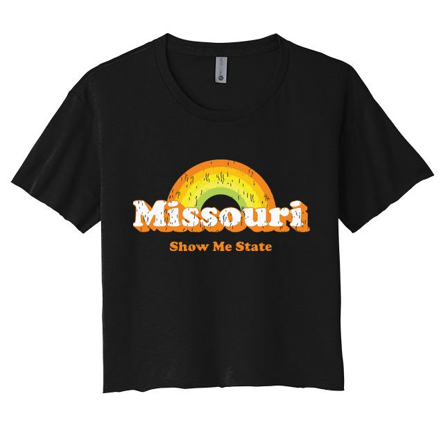 Retro Missouri Vintage 70s Rainbow Crop Top