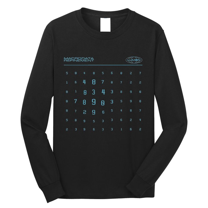 Retro Macrodata Vintage Scary Numbers Lumon Lover Design Long Sleeve Shirt