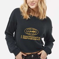 Retro Macrodata Vintage Refinement Lumon Lover Design Cropped Pullover Crew