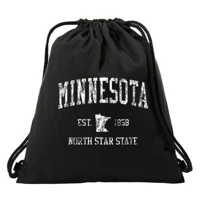 Retro Minnesota Vintage Sports Drawstring Bag