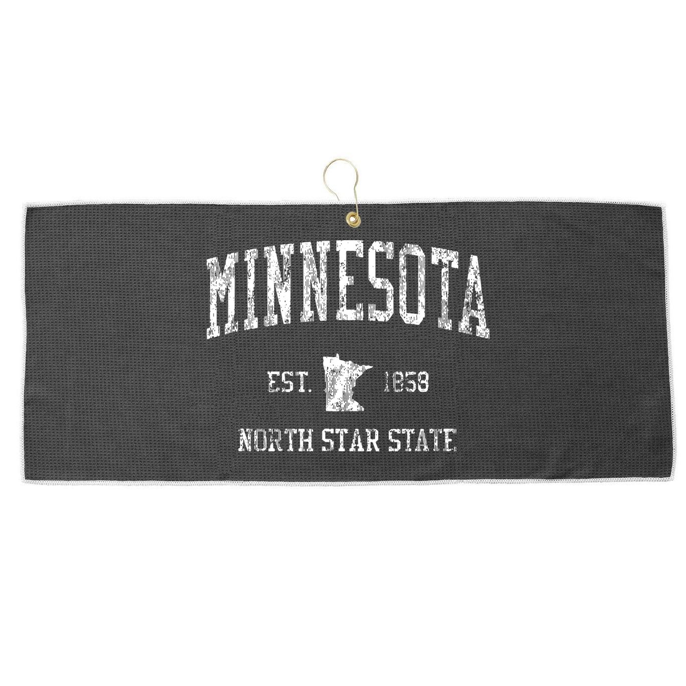 Retro Minnesota Vintage Sports Large Microfiber Waffle Golf Towel