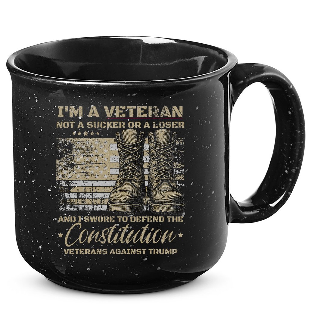 Retro Military Veterans Against Trump Bernie Protest Vintage 15oz Campfire Ceramic Mug