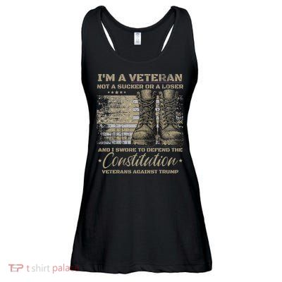Retro Military Veterans Against Trump Bernie Protest Vintage Ladies Essential Flowy Tank