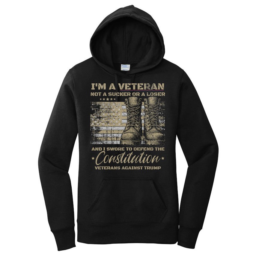 Retro Military Veterans Against Trump Bernie Protest Vintage Women's Pullover Hoodie