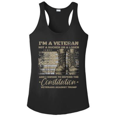 Retro Military Veterans Against Trump Bernie Protest Vintage Ladies PosiCharge Competitor Racerback Tank