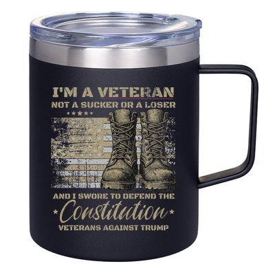 Retro Military Veterans Against Trump Bernie Protest Vintage 12oz Stainless Steel Coffee Mug