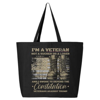 Retro Military Veterans Against Trump Bernie Protest Vintage 25L Jumbo Tote