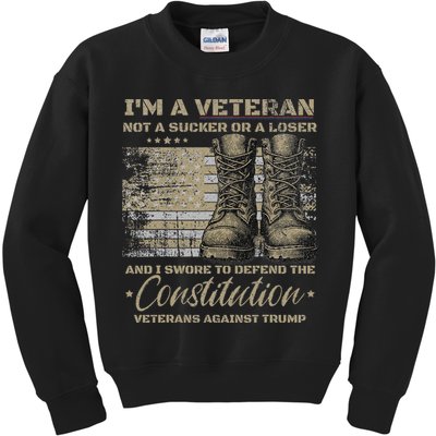 Retro Military Veterans Against Trump Bernie Protest Vintage Kids Sweatshirt