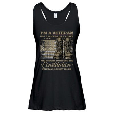 Retro Military Veterans Against Trump Protest Boycott  Ladies Essential Flowy Tank