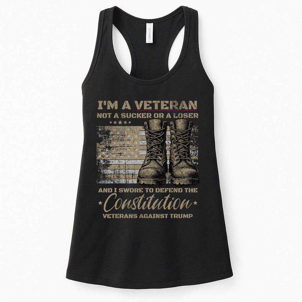 Retro Military Veterans Against Trump Protest Boycott  Womens Tank Top