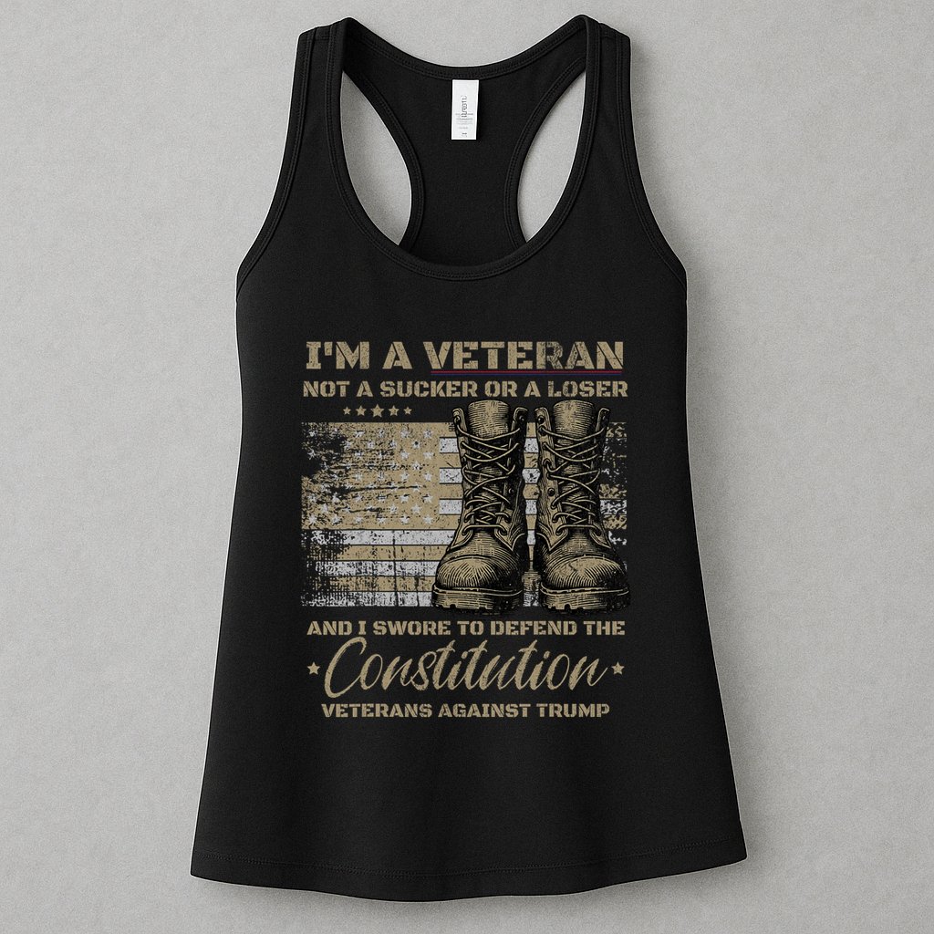 Retro Military Veterans Against Trump Protest Boycott  Womens Tank Top