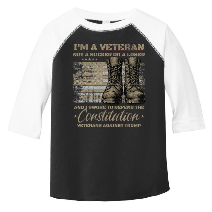 Retro Military Veterans Against Trump Protest Boycott  Toddler Fine Jersey T-Shirt