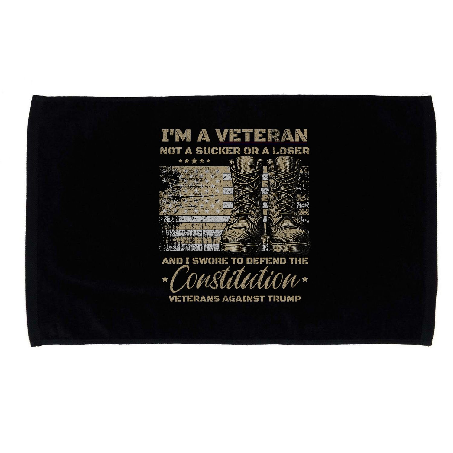 Retro Military Veterans Against Trump Protest Boycott  Microfiber Hand Towel