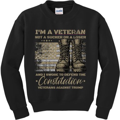 Retro Military Veterans Against Trump Protest Boycott  Kids Sweatshirt