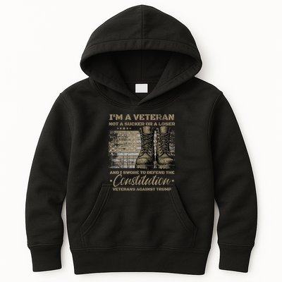 Retro Military Veterans Against Trump Protest Boycott  Kids Hoodie