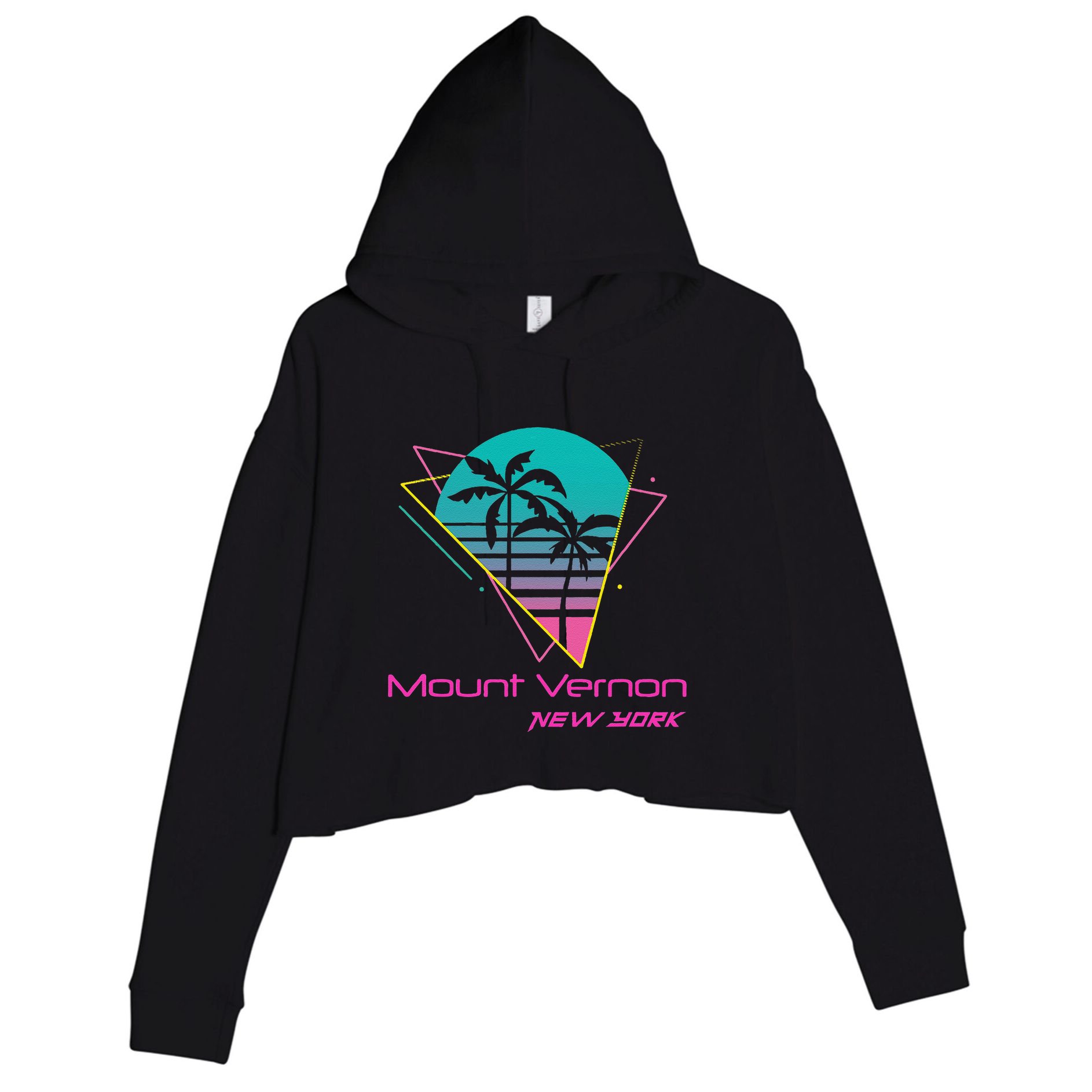 Retro Mount Vernon New York Crop Fleece Hoodie