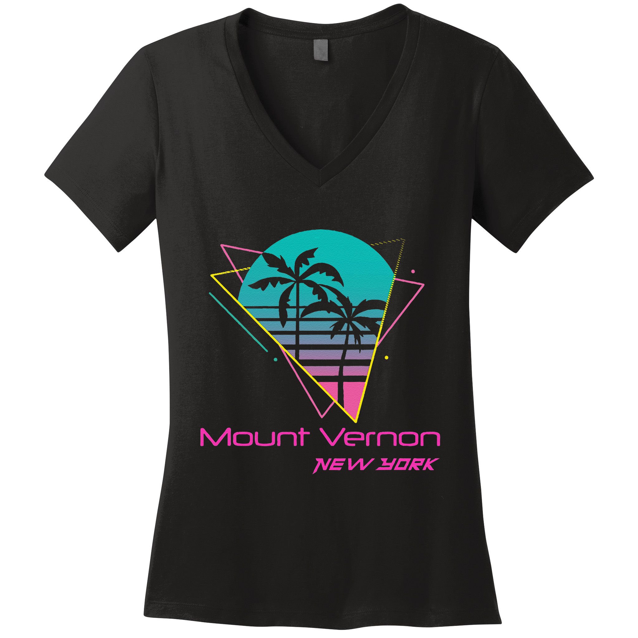 Retro Mount Vernon New York Women's V-Neck T-Shirt