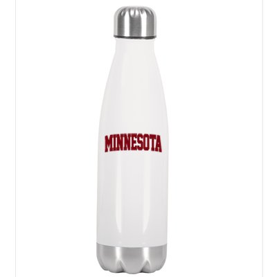 Retro Minnesota Vintage Minnesota Maroon Gold Stainless Steel Insulated Water Bottle