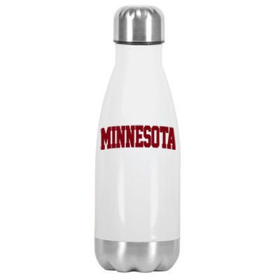 Retro Minnesota Vintage Minnesota Maroon Gold Stainless Steel Insulated Water Bottle