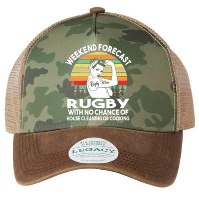 Rugby Mom Weekend Forecast Shirts Legacy Tie Dye Trucker Hat