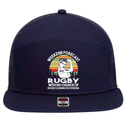 Rugby Mom Weekend Forecast Shirts 7 Panel Mesh Trucker Snapback Hat