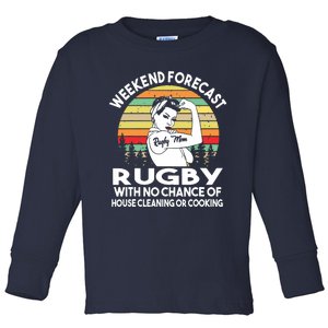 Rugby Mom Weekend Forecast Shirts Toddler Long Sleeve Shirt