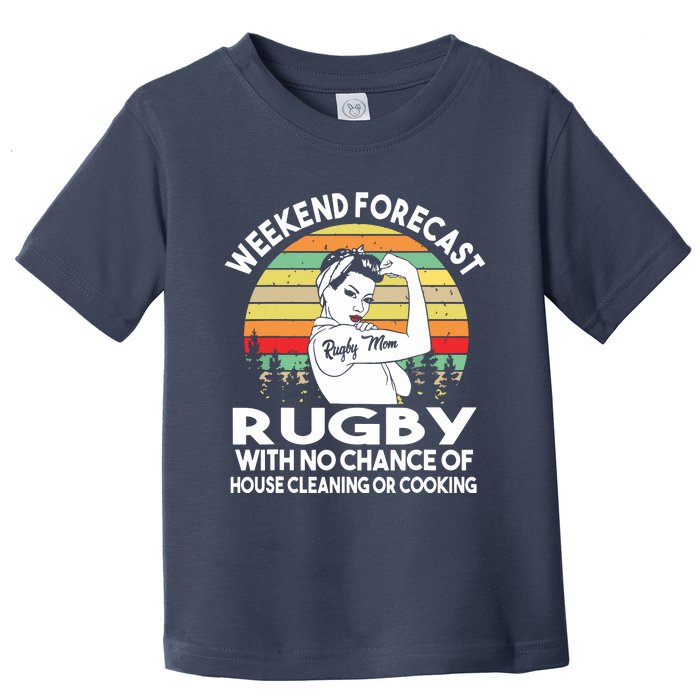 Rugby Mom Weekend Forecast Shirts Toddler T-Shirt