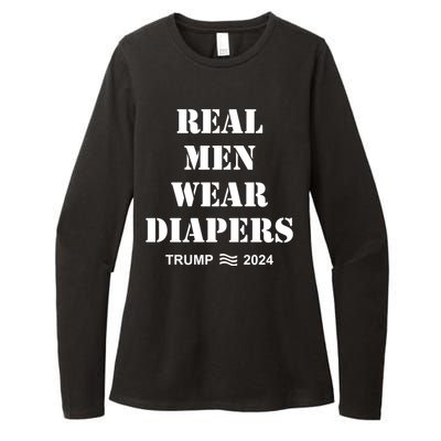 Real Me.N Wear Diapers Trump 2024 Womens CVC Long Sleeve Shirt