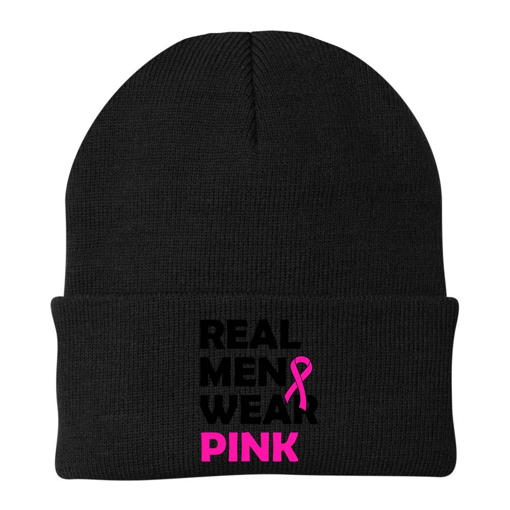 Real M.e.n Wear Pink Breast Cancer Awareness Beanie