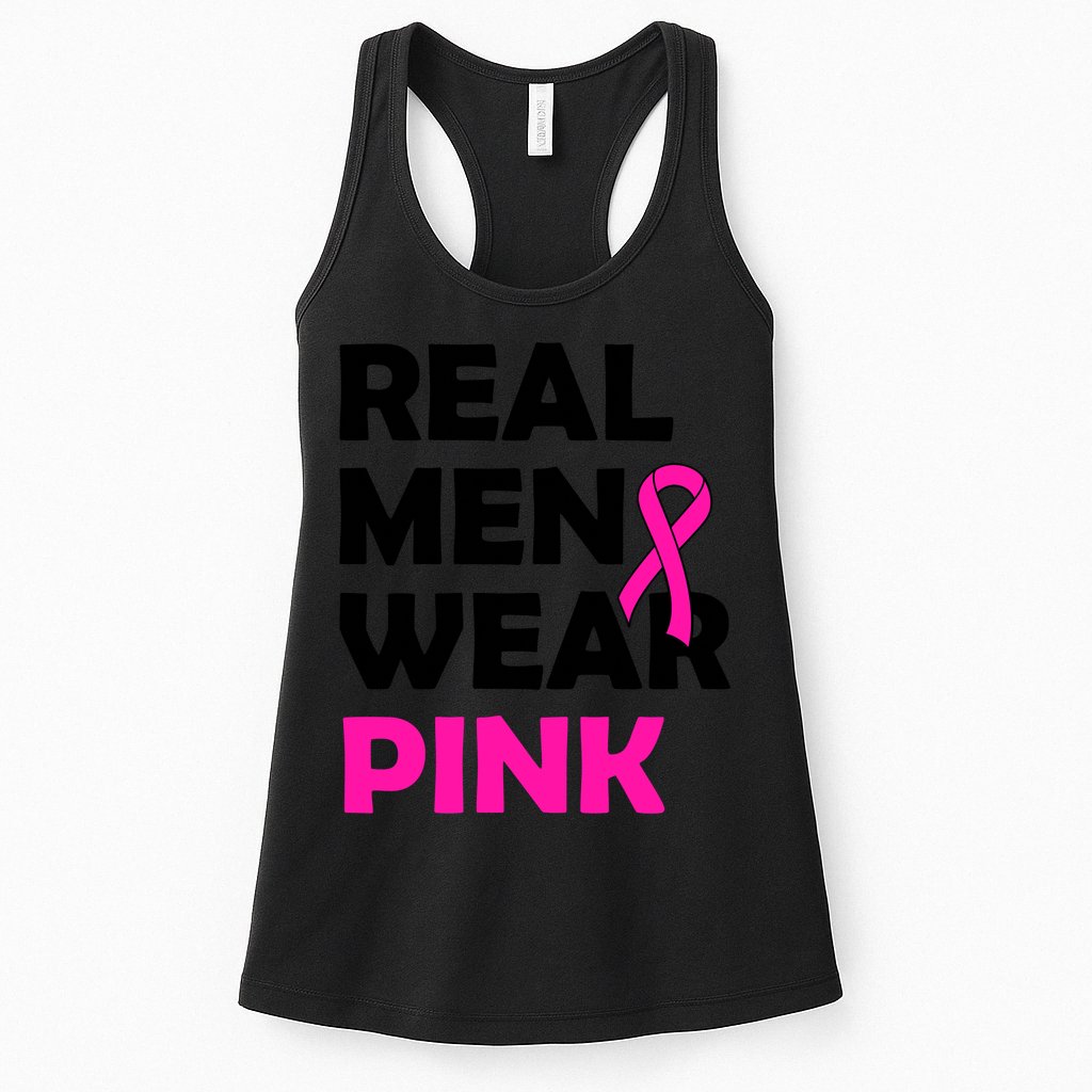 Real M.e.n Wear Pink Breast Cancer Awareness Womens Tank Top