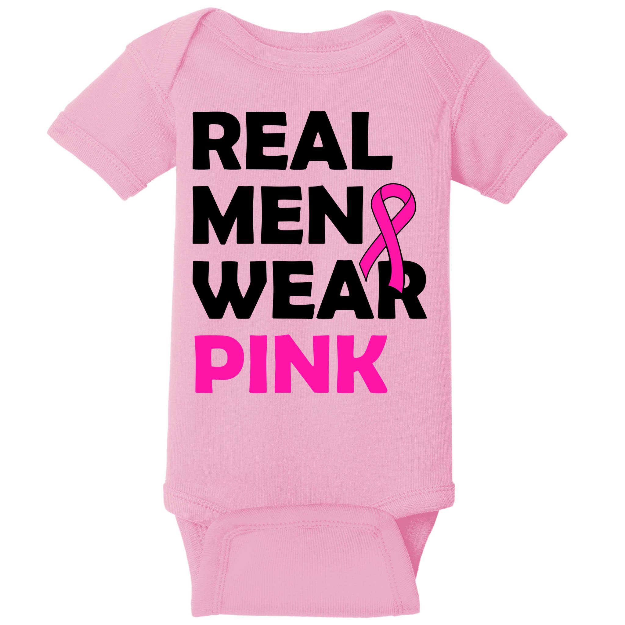 Real M.e.n Wear Pink Breast Cancer Awareness Baby Bodysuit