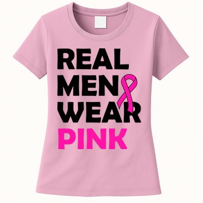 Real M.e.n Wear Pink Breast Cancer Awareness Womens T-Shirt