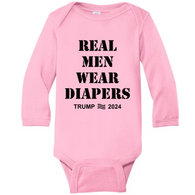 Real Me.N Wear Diapers Trump 2024 Baby Long Sleeve Bodysuit