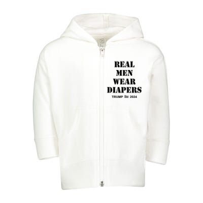 Real Me.N Wear Diapers Trump 2024 Toddler Zip Fleece Hoodie