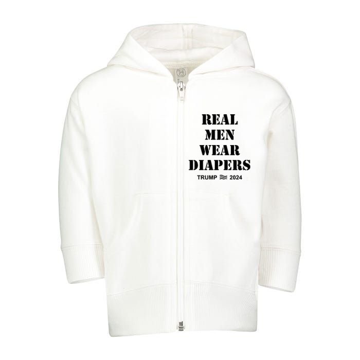 Real Me.N Wear Diapers Trump 2024 Toddler Zip Fleece Hoodie