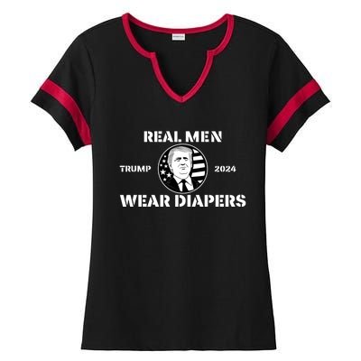 Real Me.N Wear Diapers Trump 2024 Ladies Halftime Notch Neck Tee