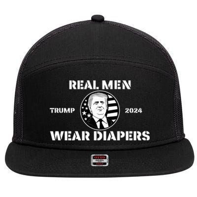 Real Me.N Wear Diapers Trump 2024 7 Panel Mesh Trucker Snapback Hat