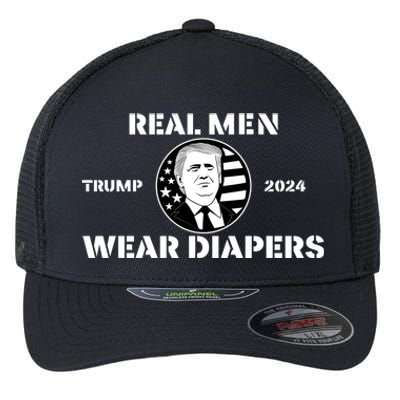 Real Me.N Wear Diapers Trump 2024 Flexfit Unipanel Trucker Cap