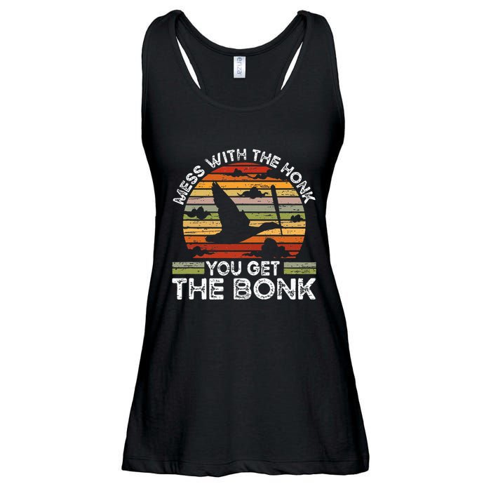 Retro Mess With The Honk You Get The Bonk Ladies Essential Flowy Tank