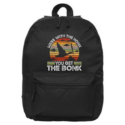 Retro Mess With The Honk You Get The Bonk 16 in Basic Backpack