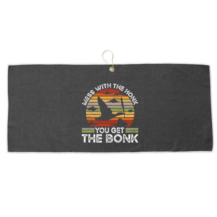 Retro Mess With The Honk You Get The Bonk Large Microfiber Waffle Golf Towel